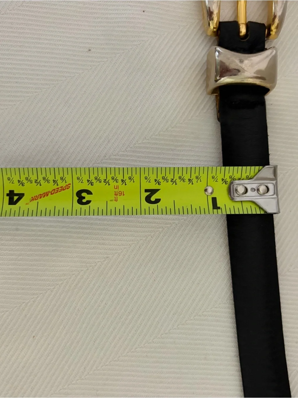 Kenneth Cole New York Genuine Leather Belt Gold Buckle S